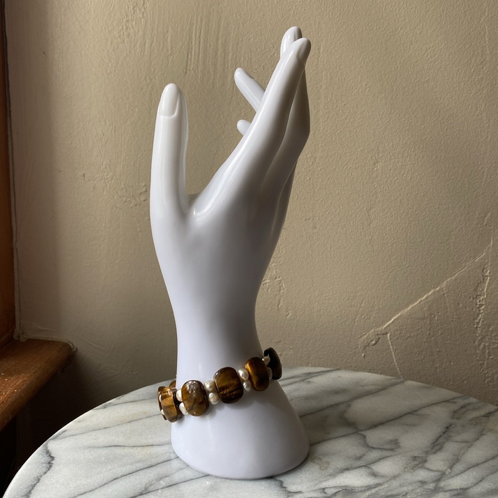 Paige Wallace silver, fresh water pearls and tigers eye!